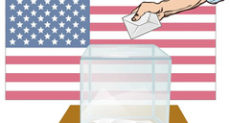 Flag and ballot box